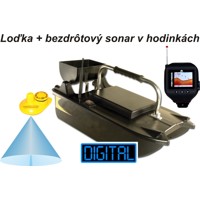 Lacná zavážacia loďka a bezdrôtový sonar v hodinkách